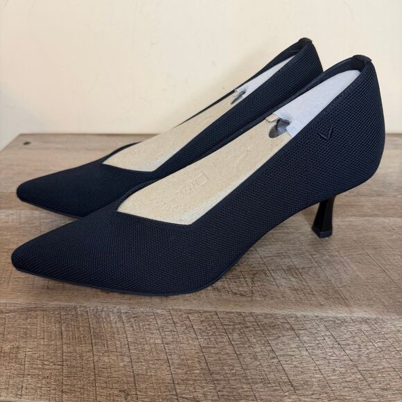 NEW Vivaia Pointed-Toe Kitten Heels Scarlett black shoes size 11 - Picture 1 of 4